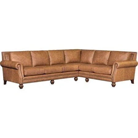 Traditional Sectional with Rolled Arms